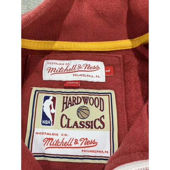 Cleveland Cavaliers Jacket Hardwood Classics Red Mitchell & Ness Sz L Basketball - Picture 2 of 8